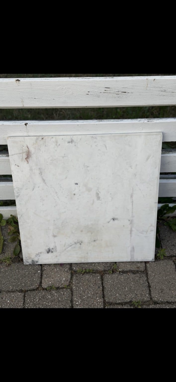 110 stk poleret marmorflise 60x60 cm, hvid natursten, ca. 40 m2 - 1